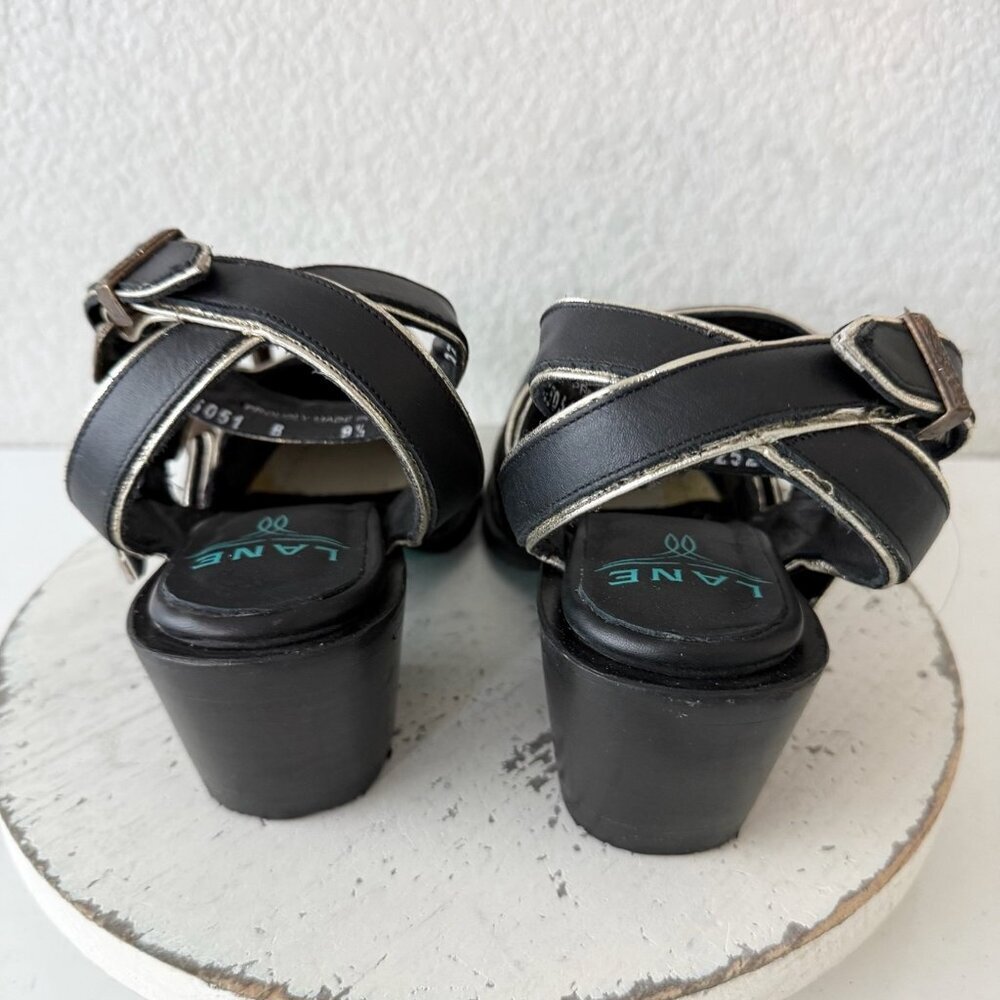 Lane Boots Charlise Mule Black Cowboy Western Booties Ankle Snip Toe Womens 9.5 - Picture 4 of 10